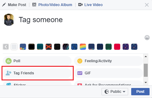 How to tag someone on facebook